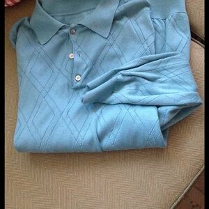 MENS BEN HOGAN 3 BUTTON COTTON SWEATER BLUE SZ XL